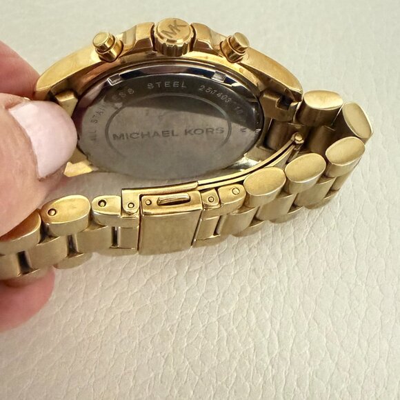 MICHAEL KORS MK5739 BRADSHAW GOLD TONE CHRONOGRAPH WATCH FITS ~6\
